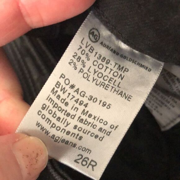 AG Adriano Goldschmeid The legging ankle super skinny black distressed jeans 26R - Picture 12 of 12